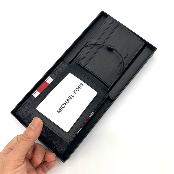 MICHAEL KORS MENS GIFTING BILLFOLD 3 IN 1 WALLET BOX ST BLACK|FLM RED #5889 - Picture 4 of 6